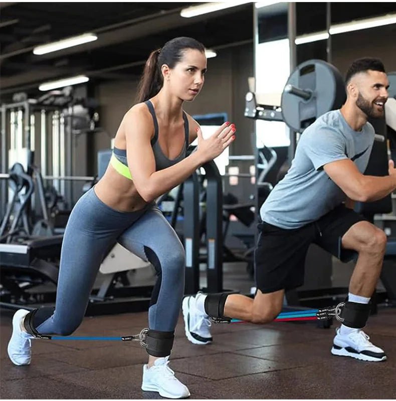 Flextone Resistance Bands - Bandes de résistance pour les fesses et les hanches avec sangles de cheville & poster d'entraînement