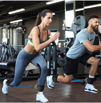 Flextone Resistance Bands - Bandes de résistance pour les fesses et les hanches avec sangles de cheville & poster d'entraînement