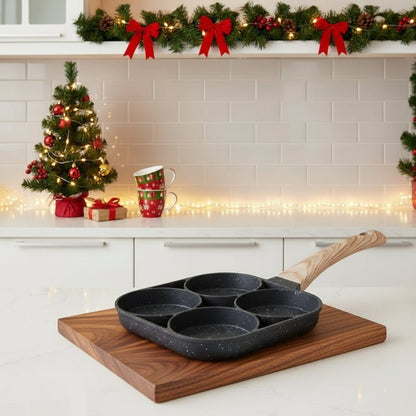 OMELIQON – 4-Loch-Antihaftpfanne für Omeletts, Burger, Steak & Frühstück