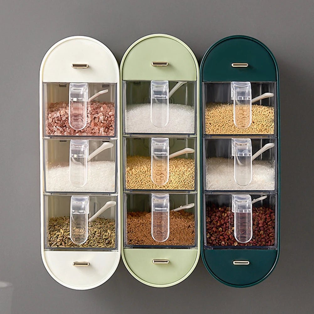 WALLSPICE – Organizador de especias con 5 compartimentos sin taladrar