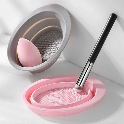 SILICLEAN – Nettoyant pliable pour pinceaux de maquillage en silicone avec bol de nettoyage