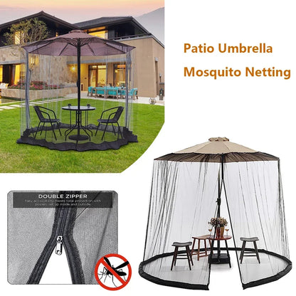 EcoShield Mosquito Net - Mosquito net for parasols up to 4m with zip fastener