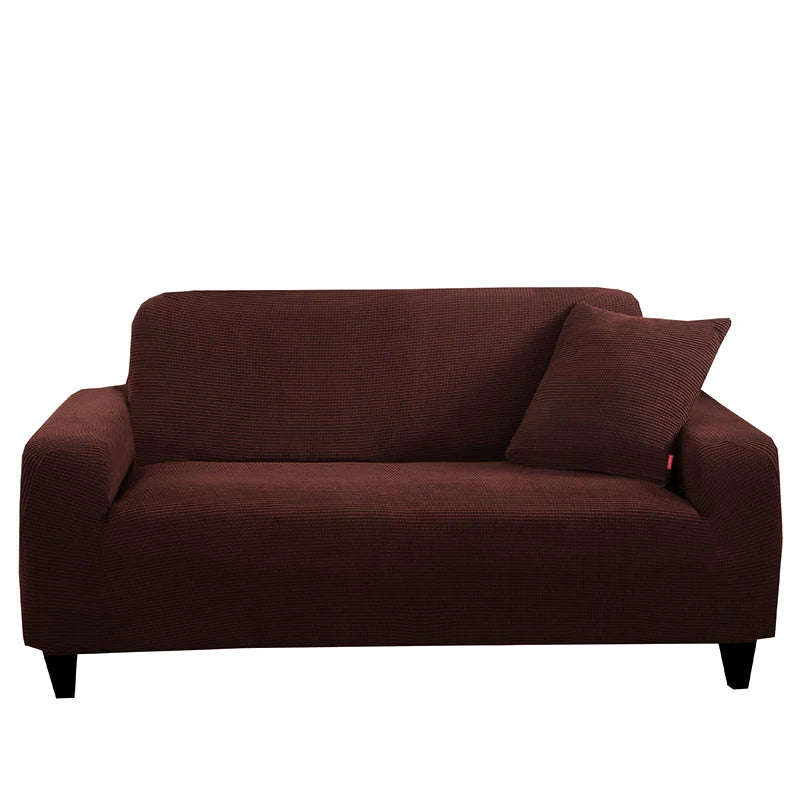 Elastischer Sofabezug Grau 3-Sitzer Jacquard Wasserabweisend Pflegeleicht-1
