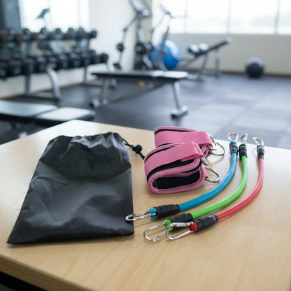 Flextone Resistance Bands - Bandes de résistance pour les fesses et les hanches avec sangles de cheville & poster d'entraînement