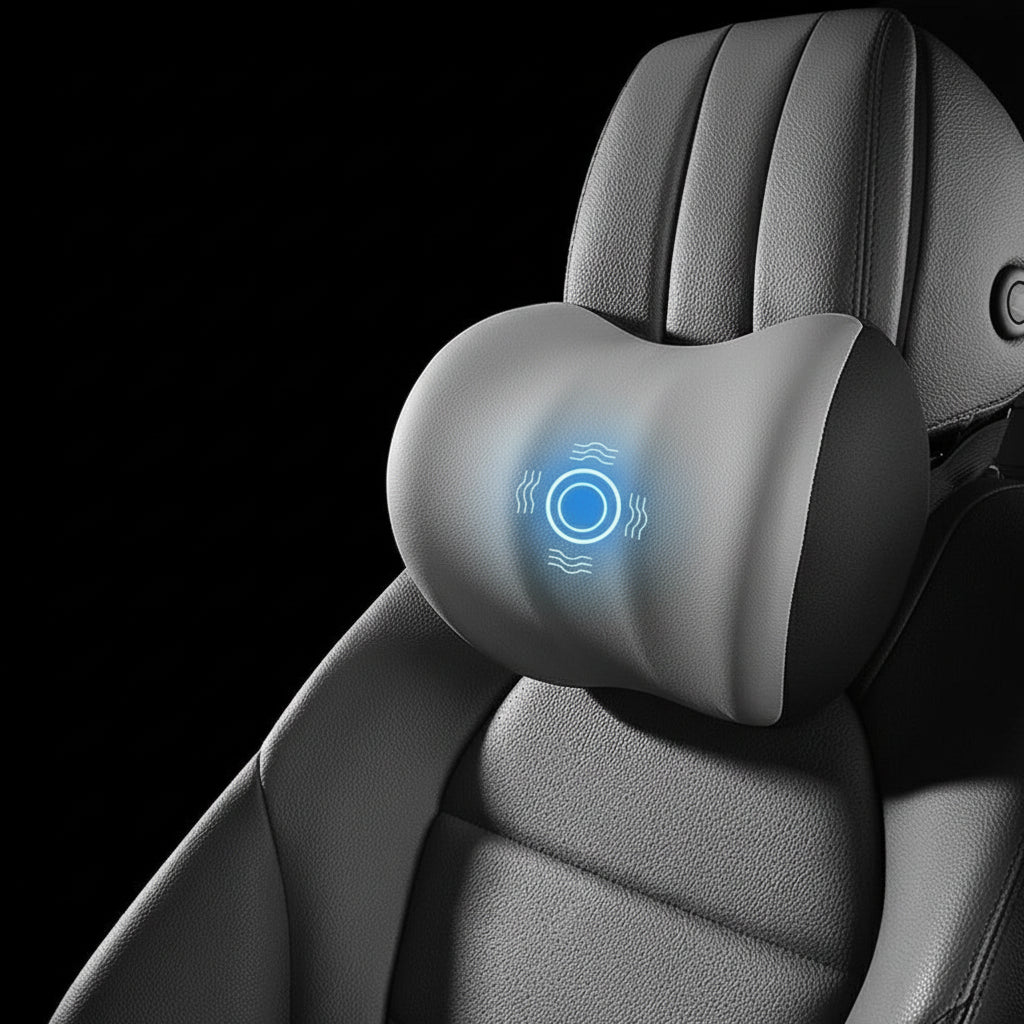 VIBRAREST – Elektrisches Nacken- & Lendenstützkissen für Auto & Büro