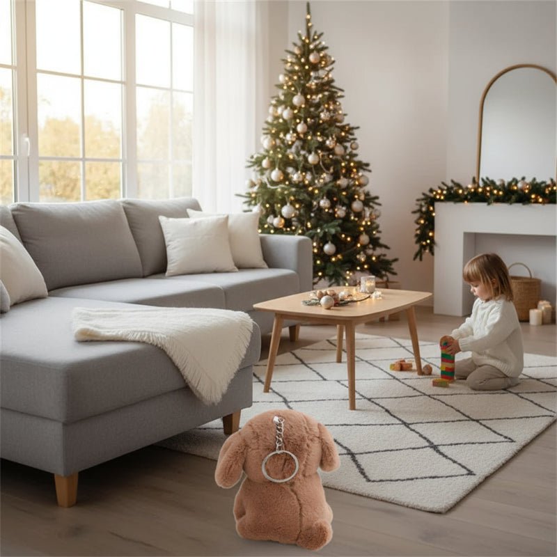 POOCHINI – Süßes 12 cm Mini-Hund-Plüschtier mit Anhänger für Taschen-Deko und Geschenkideen