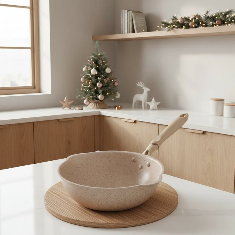 MAIFANTRIQ – Tiefer Antihaft-Wok mit Maifan-Steinbeschichtung aus Aluminiumlegierung für alle Herdarten