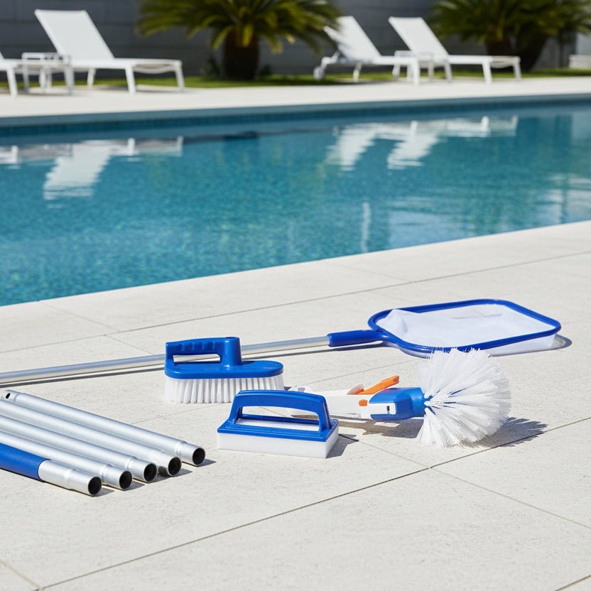 POOLPRO – Set completo per la pulizia della piscina con asta in alluminio
