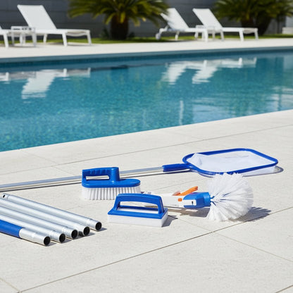 POOLPRO – Set completo per la pulizia della piscina con asta in alluminio