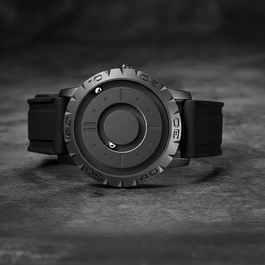 Orologio a sfera magnetica - Orologio a sfera magnetica con cassa in acciaio e bracciale in maglia - Indicazione dell'ora futuristica per gli amanti della tecnologia