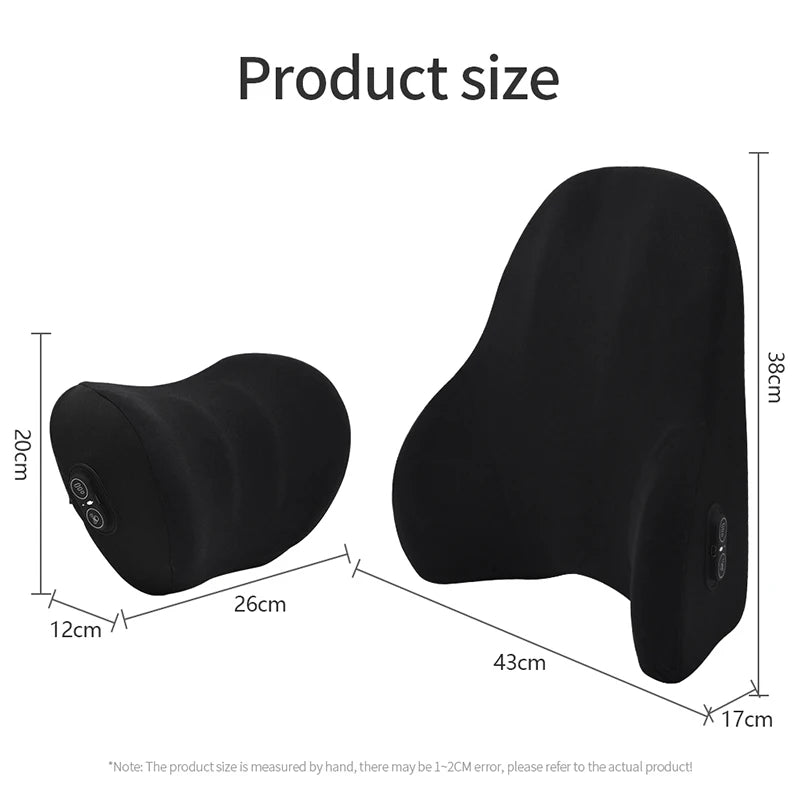 VIBRAREST – Elektrisches Nacken- & Lendenstützkissen für Auto & Büro