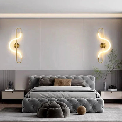 ALUGOLD – Lámpara de pared LED moderna de aluminio en dorado