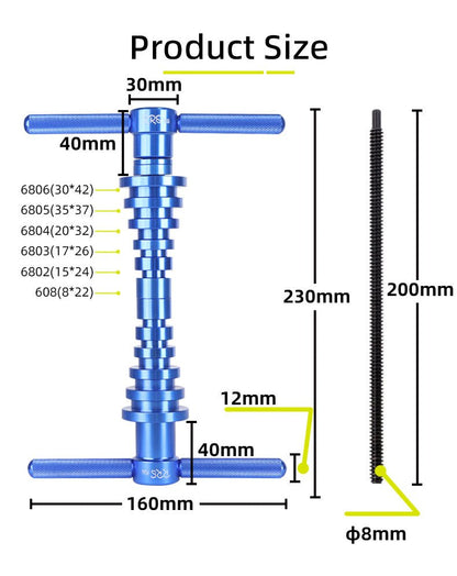 BEARFIT PRO - Bearing press-fit tool for bicycles & bottom brackets - CNC aluminium