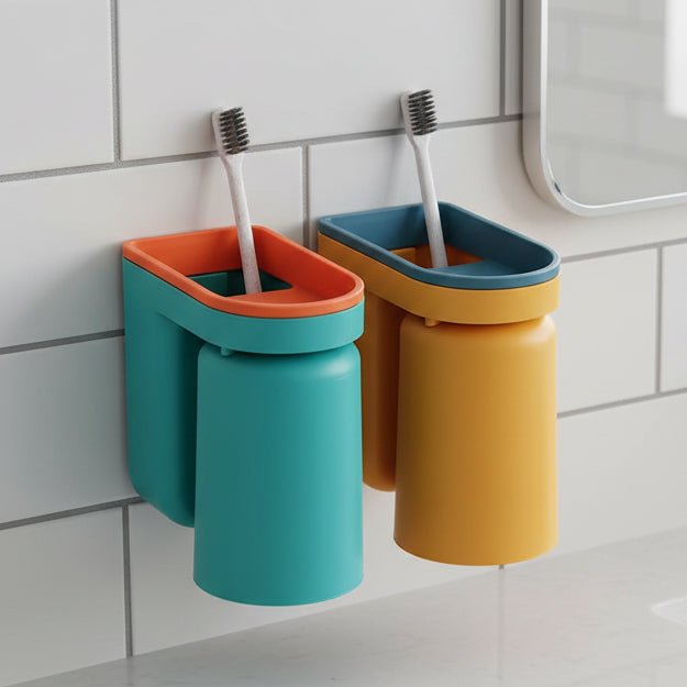 BRUSHDOCK – Wandhouder voor tandenborstels, zonder boren te monteren