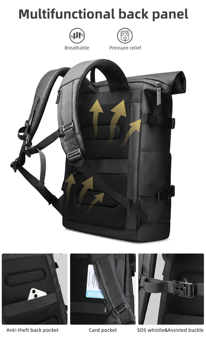 ROLLTRAIL Rugzak – Uitbreidbare outdoor rugzak met groot volume & laptopvak