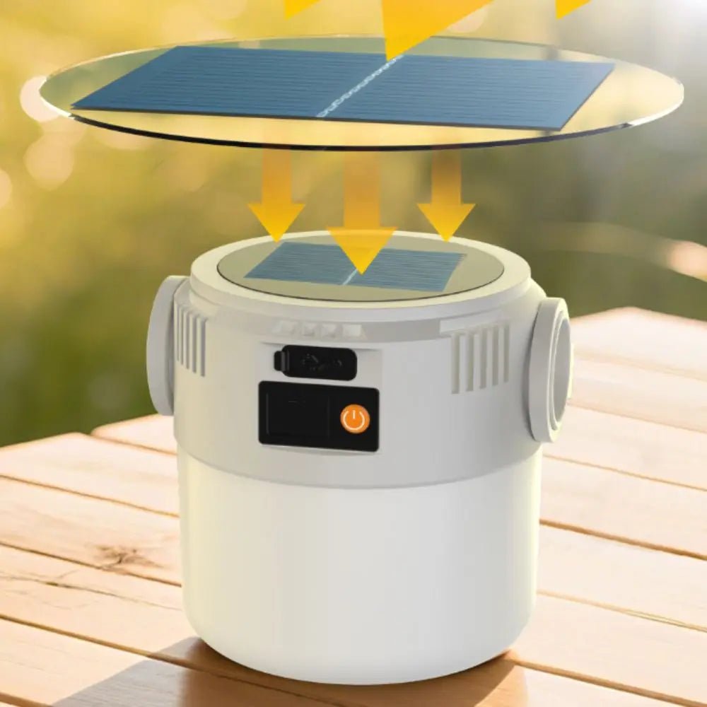 RADIANTIX – Ultra-bright camping lamp with handy solar rechargeable design