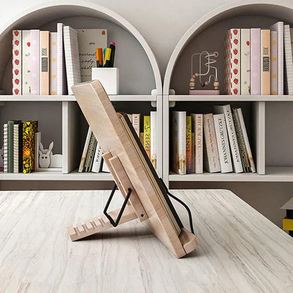 READSTYLE – Adjustable Wooden Book Stand, Foldable and Space-Saving