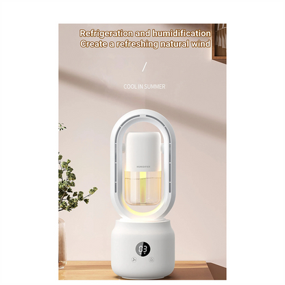 COOLMIST FAN - Portable fan without blades with humidifier and night light for refreshing comfort