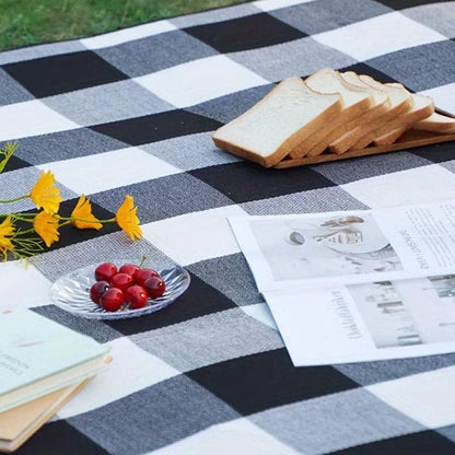 PICSTYLE – Karierte Picknickdecke wasserdicht mit praktischem Transportgurt