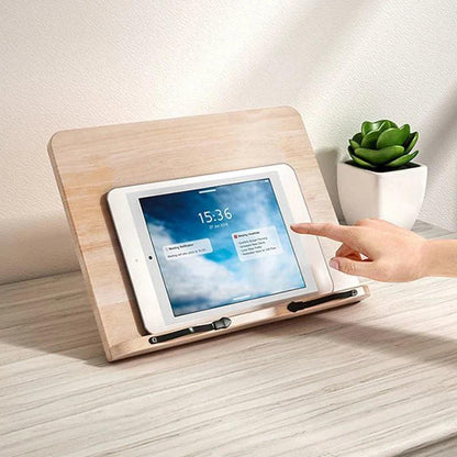 READSTYLE – Adjustable Wooden Book Stand, Foldable and Space-Saving