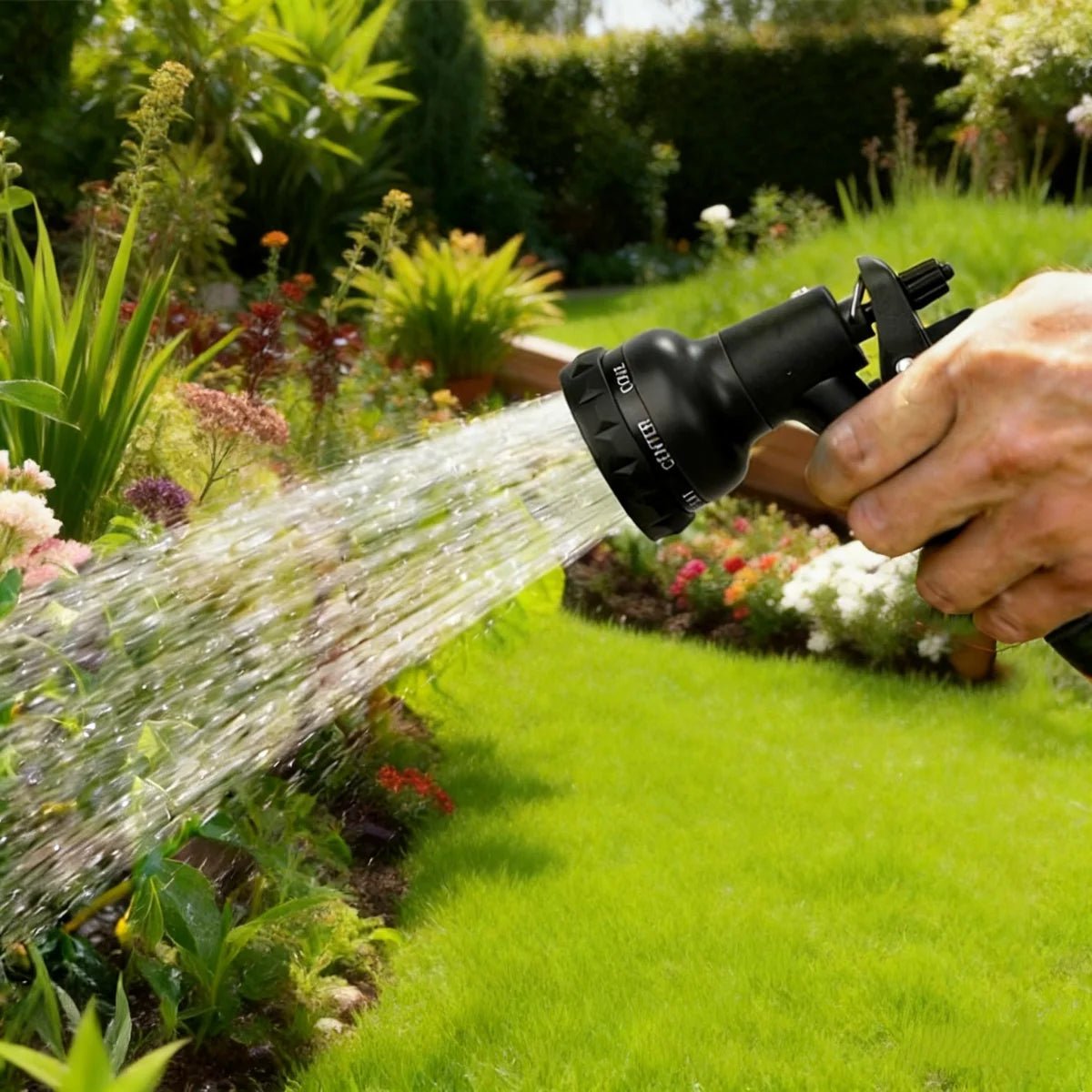 HydroFlow Max Manguera de jardín | Manguera de agua extensible y resistente | Manguera sin dobleces para jardín, plantas y limpieza