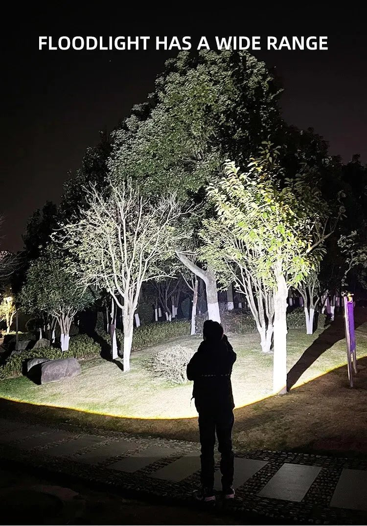 LUMATRON – Lampe de poche LED puissante avec 100000 lumens, recharge USB et design zoom étanche