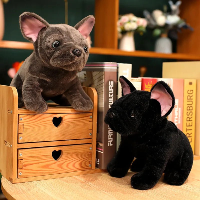 BULLDOFY – Realistisches Bulldog-Kuscheltier (28 cm) in Schwarz & Grau für Kinder und Tierliebhaber