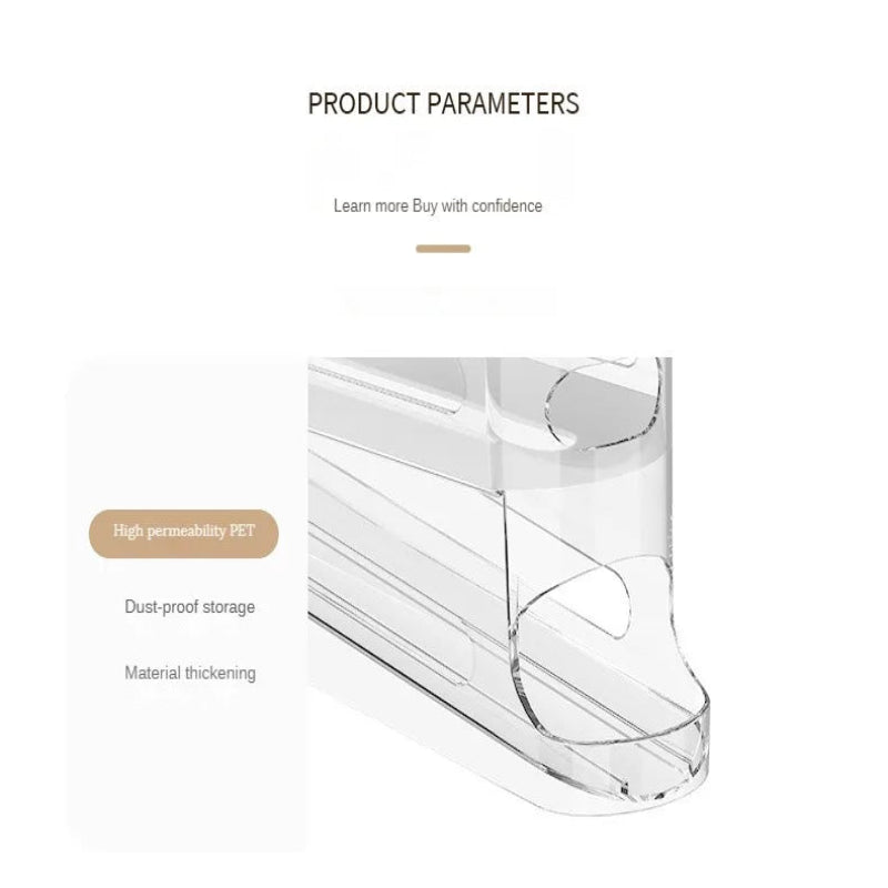 FLOWSTACK – Organizzatore automatico rotante a 2 strati per uova per frigoriferi