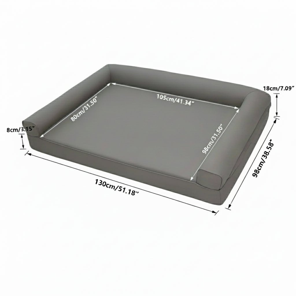 CALMDEN – Orthopädisches Hundesofa aus Mikrofaserleder mit wasserfestem Bolster-Design