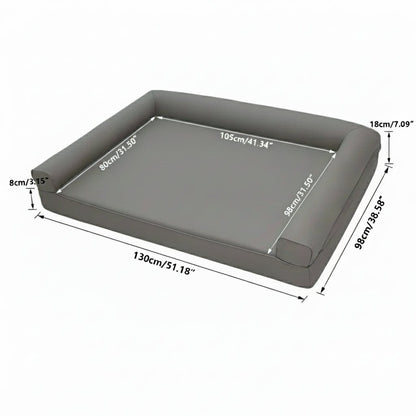 CALMDEN – Orthopädisches Hundesofa aus Mikrofaserleder mit wasserfestem Bolster-Design