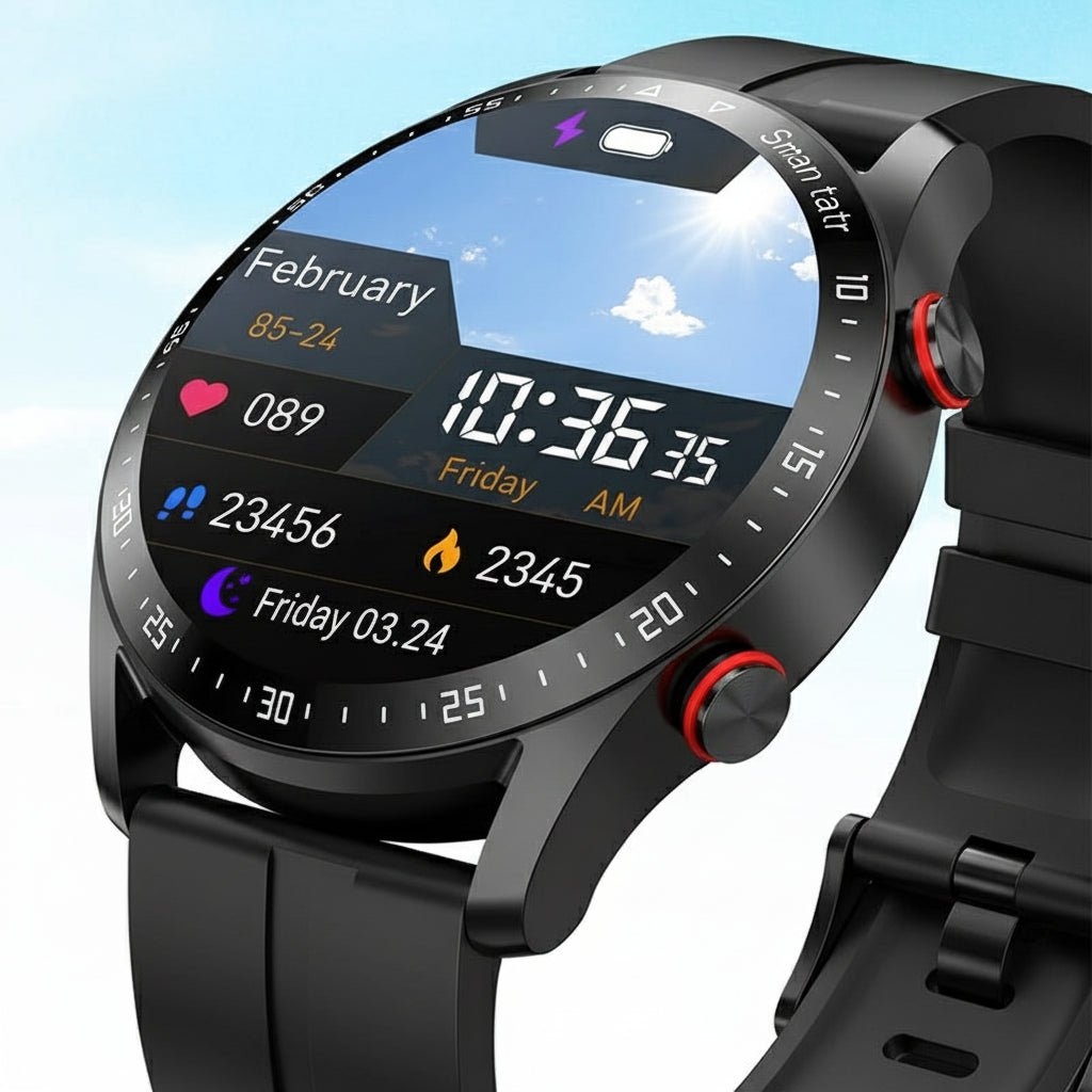 CARDIOTRON – Montre connectée premium pour hommes avec ECG+PPG et fonction appel