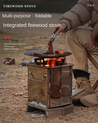 FlexFire Portable Camping Stove - Lightweight stainless steel grill