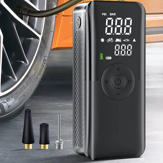 Tragbarer Reifeninflator - Wiederaufladbare Luftpumpe mit Digitalem Display für Auto und Fahrrad-1