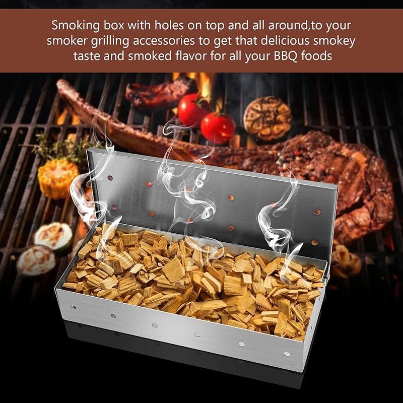 GrillEdge Premium stainless steel smoker box - flavour enhancer for outdoor BBQs