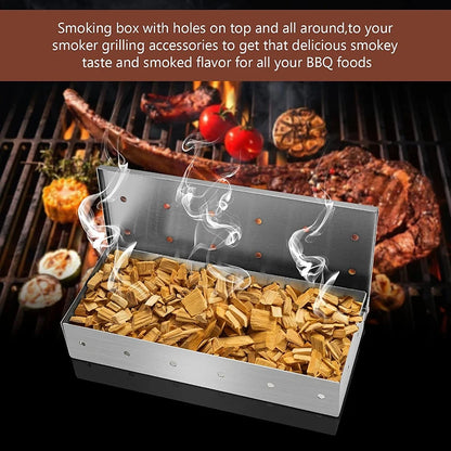 GrillEdge Premium stainless steel smoker box - flavour enhancer for outdoor BBQs