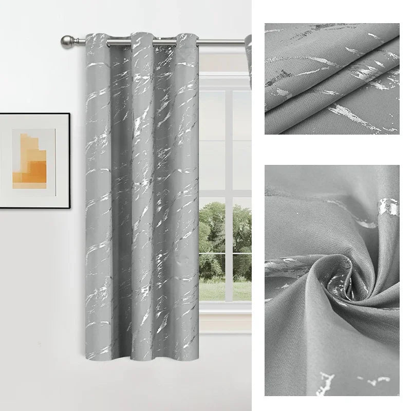 NORDALIS - Eleganti tende oscuranti con motivo moderno a marmo e onde per ambienti domestici