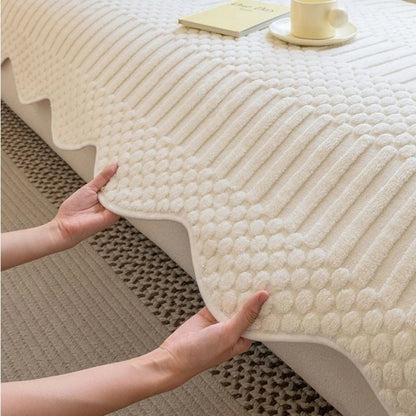 PLUSHCREAM – Dickes Tuft-Fleece Sofaüberwurf für warme Winter-Gemütlichkeit