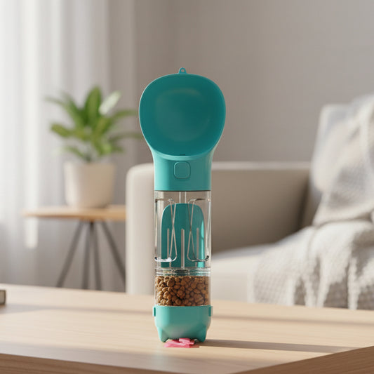 WALKIEPET BOTTLE – Portable 2-in-1 Dog Drinking & Feeding Bottle with Waste Bag Holder