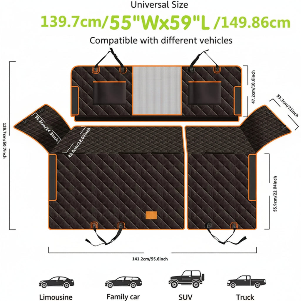 PAWPROTECT – Coprisedile impermeabile antiscivolo per il sedile posteriore dell'auto