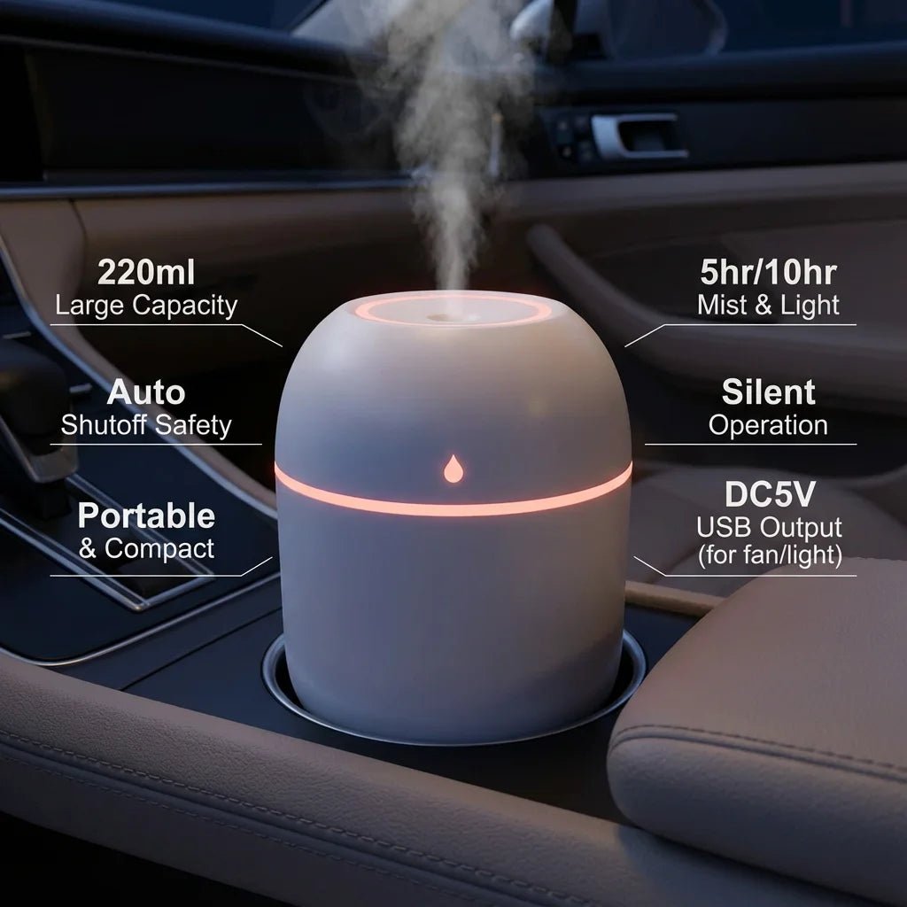 AirMist 250 – Mini humidificateur USB avec fonction d'aromathérapie