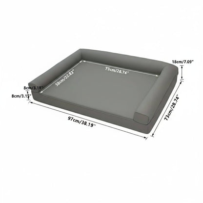 CALMDEN – Orthopädisches Hundesofa aus Mikrofaserleder mit wasserfestem Bolster-Design