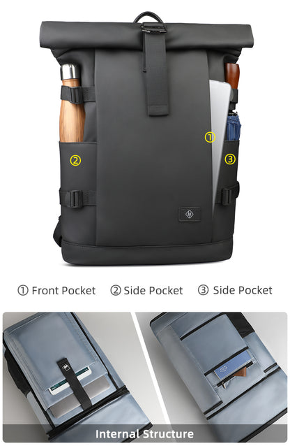 ROLLTRAIL Rugzak – Uitbreidbare outdoor rugzak met groot volume & laptopvak
