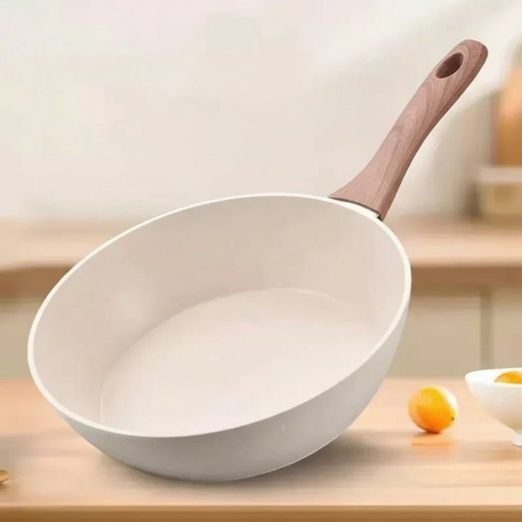 STONIQON – Tiefe Antihaftpfanne mit medizinischer Steinbeschichtung aus Edelstahl für Gas- und Induktionsherde