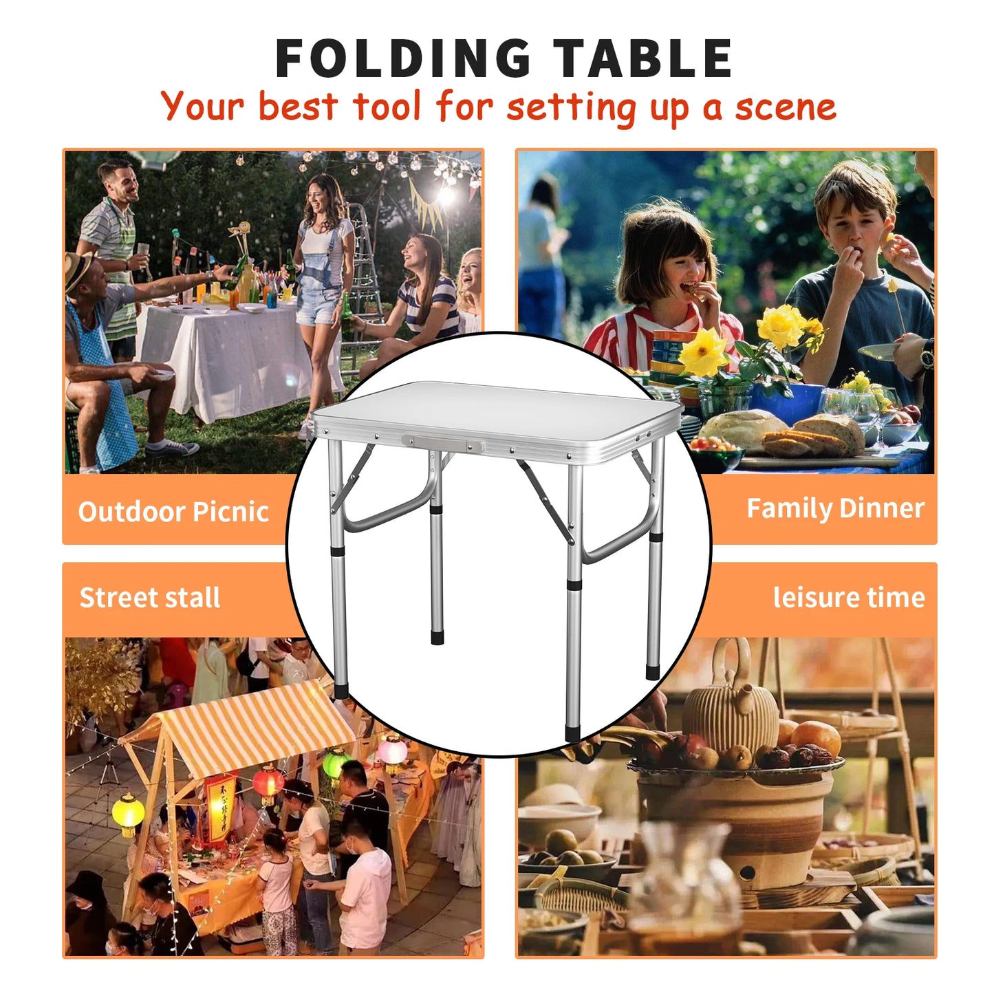 CampMaster Folding Camping Table - Portable Picnic & Outdoor Table
