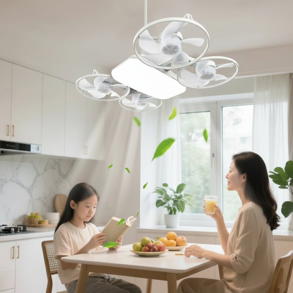 SKYBREEZE – Ventilatore da soffitto con luce 2-in-1 pieghevole e silenzioso