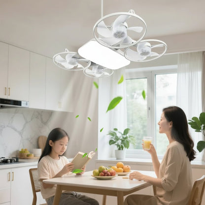 SKYBREEZE – Ventilatore da soffitto con luce 2-in-1 pieghevole e silenzioso