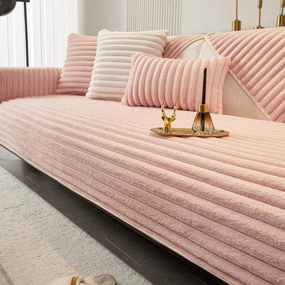 COZYPUFF – Luxuriöses Winter-Sofaauflage aus Kunstkaninchenfell