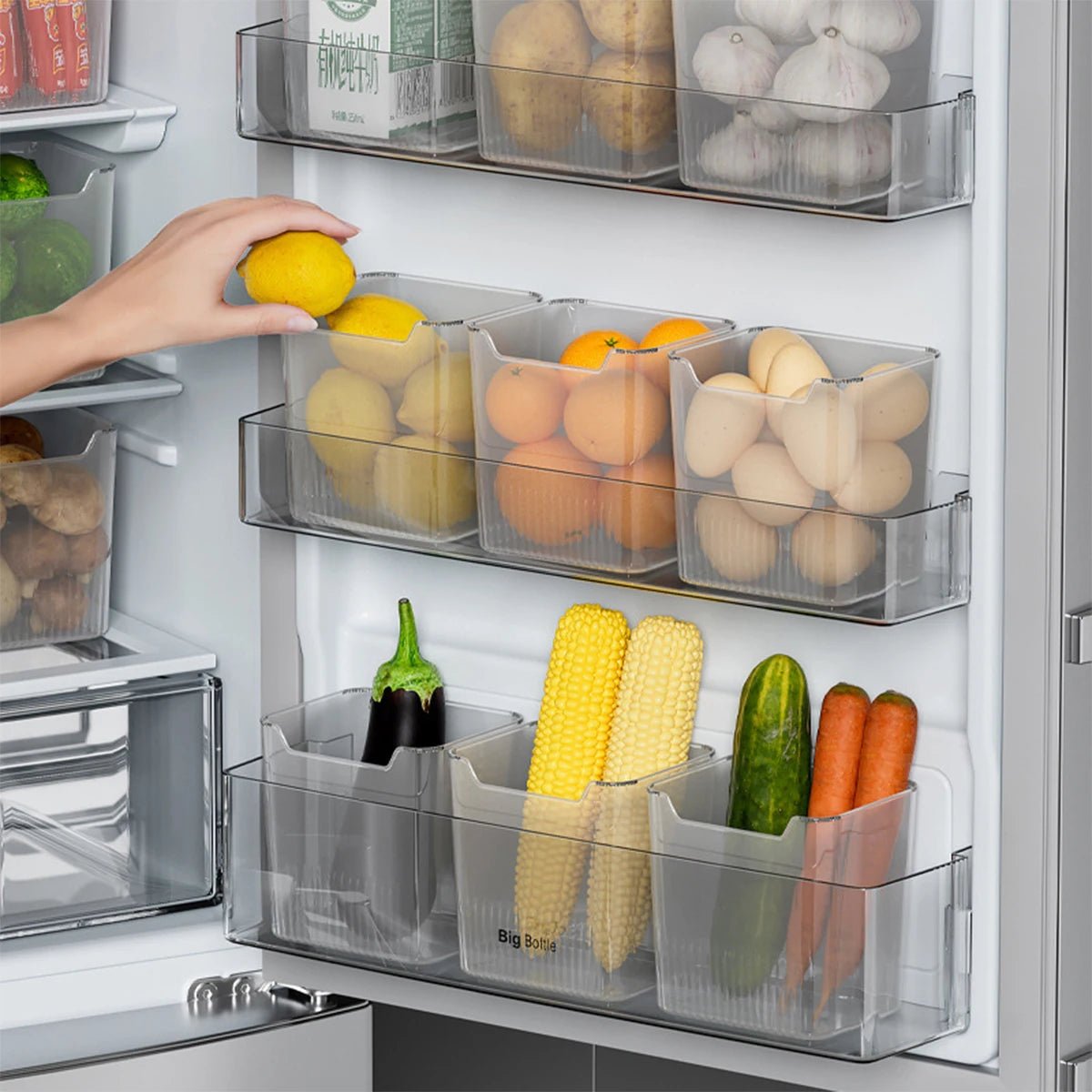 CLARIBOX – Transparent refrigerator boxes for tidy door and interior storage