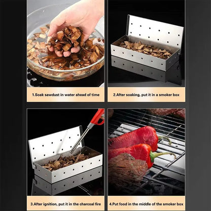GrillEdge Premium stainless steel smoker box - flavour enhancer for outdoor BBQs