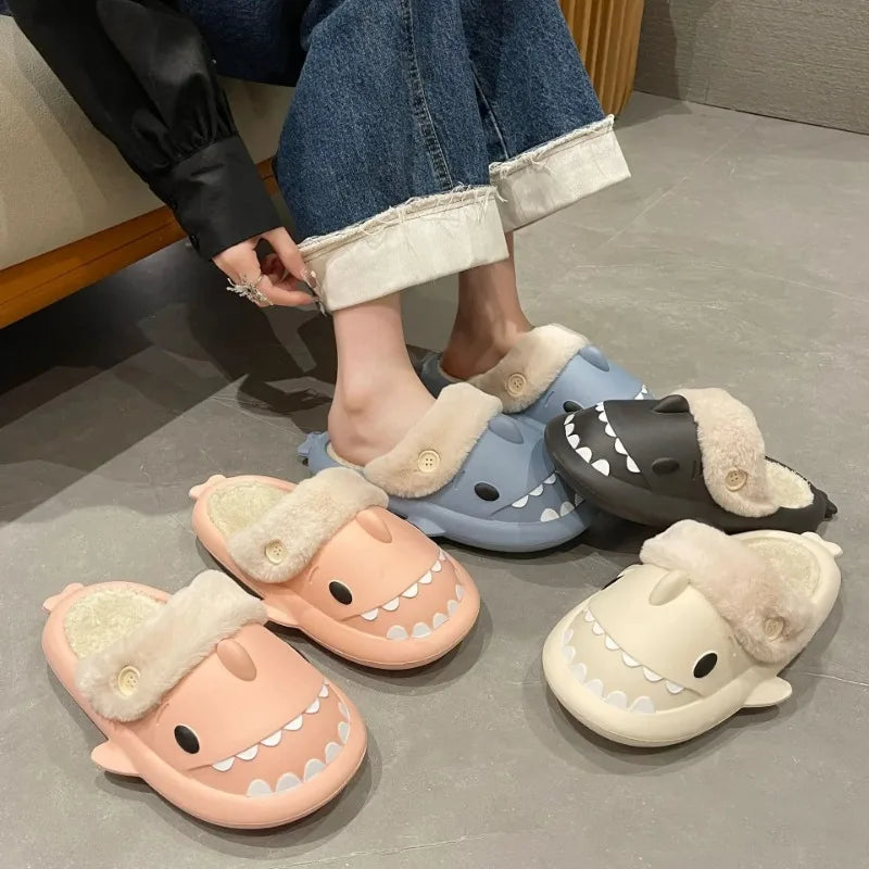 Verspielte Hai Hausschuhe - Bequeme Baumwoll-Innensandalen für Damen und Kinder-4